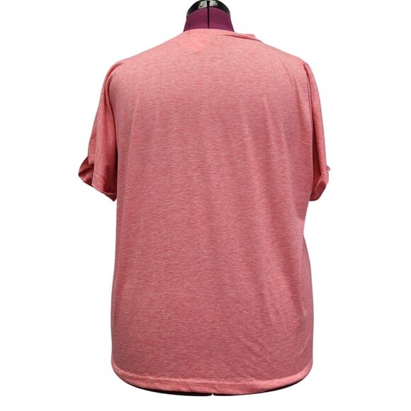 Hand Printed Upcycled Womens 2XL Mama Edition Short Sleeve Half Button Tee Shirt - Picture 4 of 5